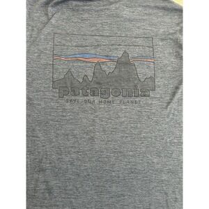 Patagonia Shirt Adult Small Blue Short Sleeve Crew Mountains Hiking Mens